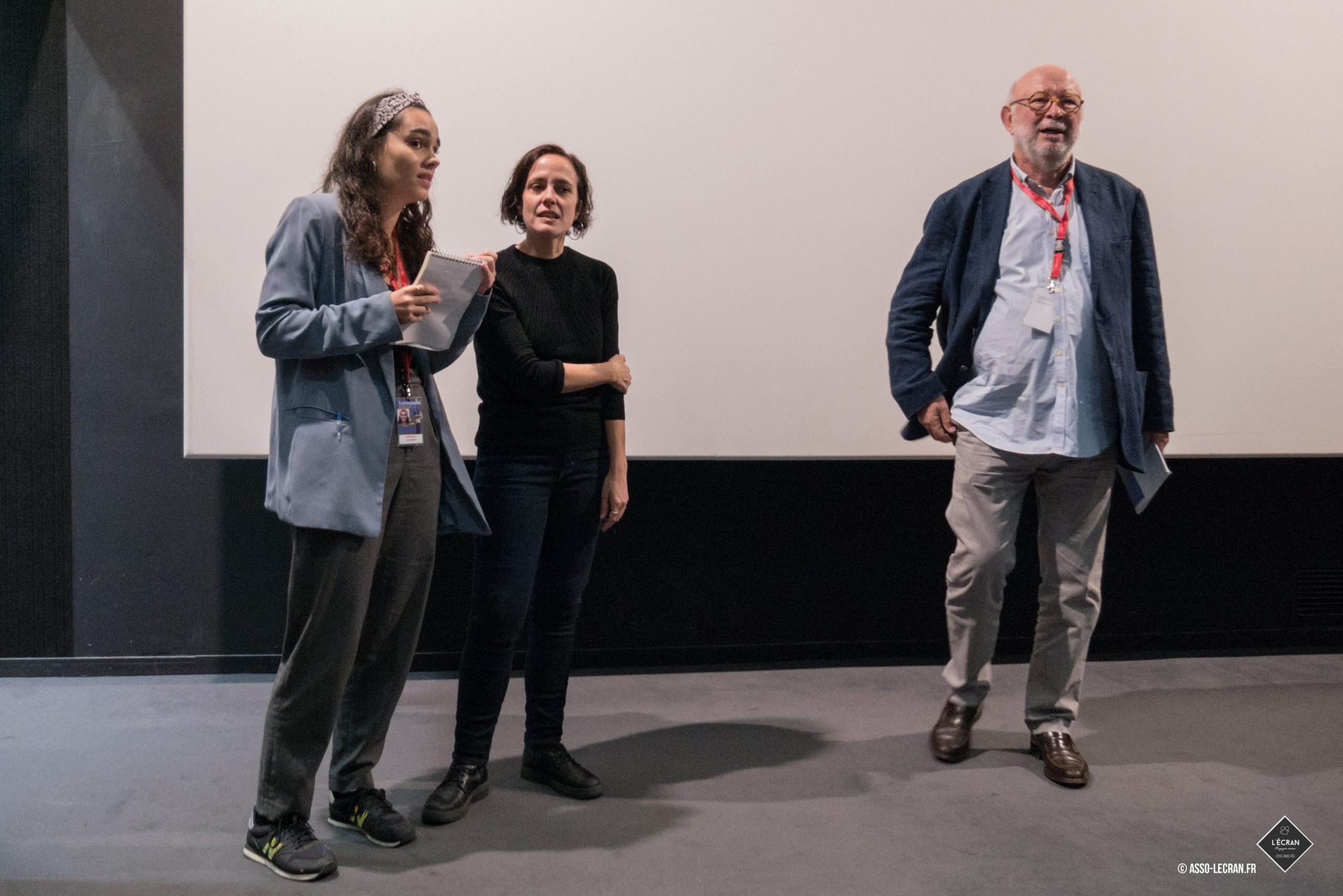 Anna Giralt Gris (au centre) lors de la rencontre organisée à la Cinémathèque. Source : L'Écran